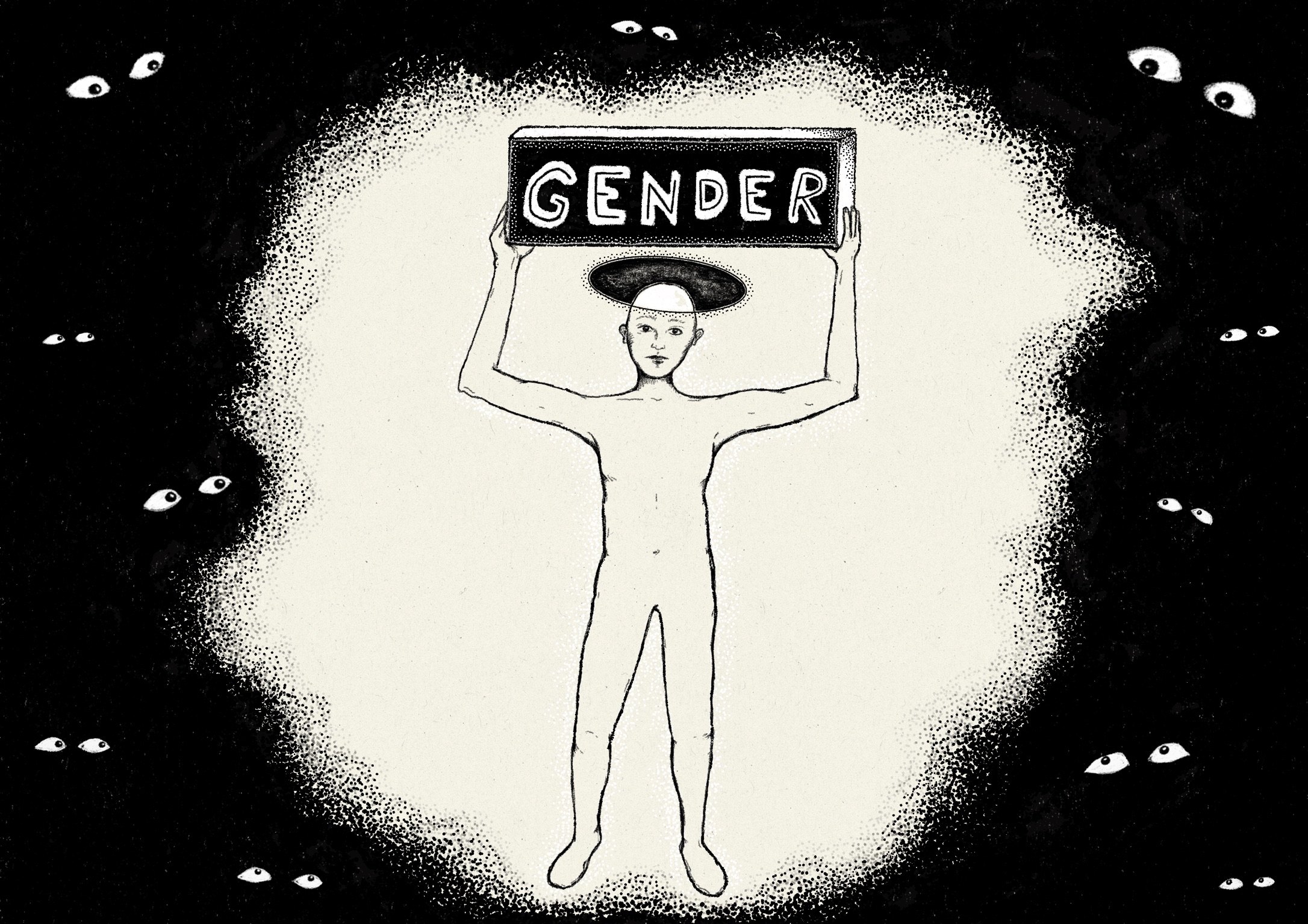 Illustratie voor Bij Nader Inzien artikel 'Gender als fantasiebeeld' door Ester Smits